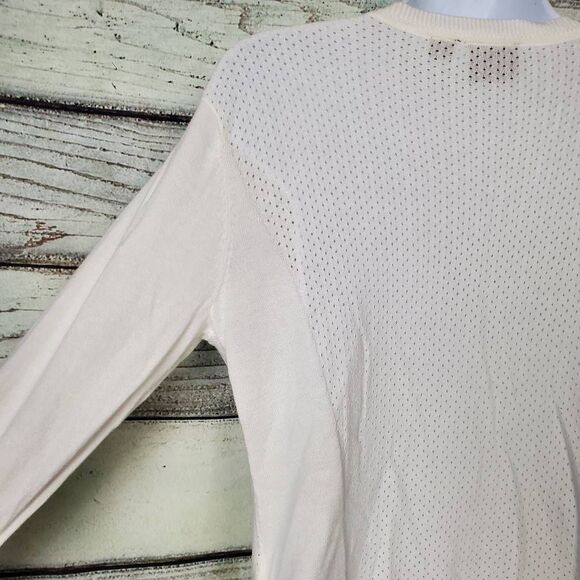 Tribal Women’s White Open Knit Button Front Cardigan Sweater Size Small - Picture 3 of 7